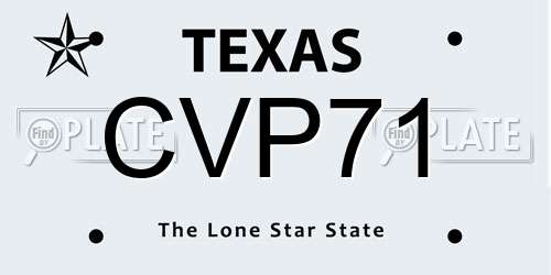 CVP71 Texas License Plate