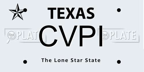 CVPI Texas License Plate