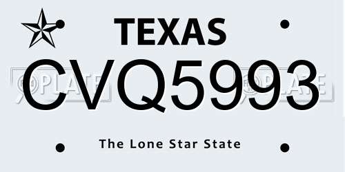 CVQ5993 Texas License Plate