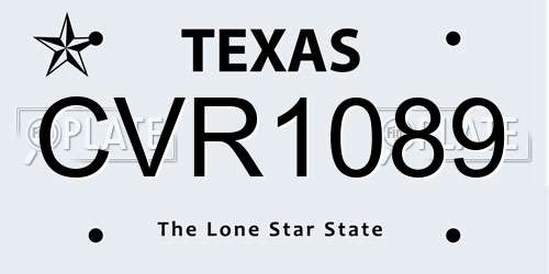 CVR1089 Texas License Plate
