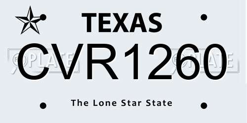 CVR1260 Texas License Plate