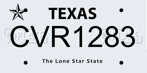 CVR1283 Texas License Plate