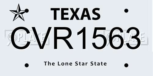 CVR1563 Texas License Plate