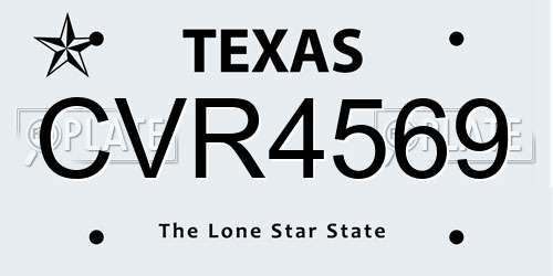 CVR4569 Texas License Plate