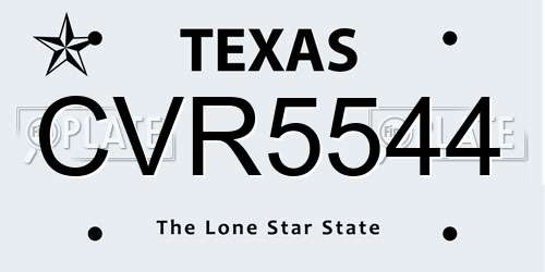 CVR5544 Texas License Plate