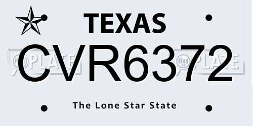 CVR6372 Texas License Plate