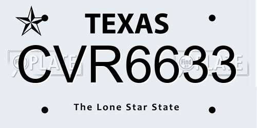 CVR6633 Texas License Plate
