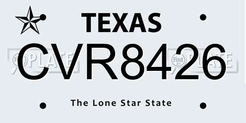 CVR8426 Texas License Plate