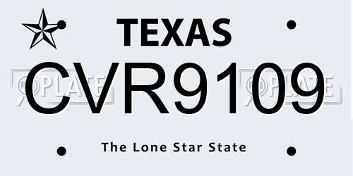 CVR9109 Texas License Plate