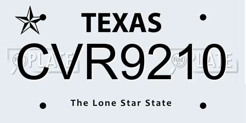 CVR9210 Texas License Plate