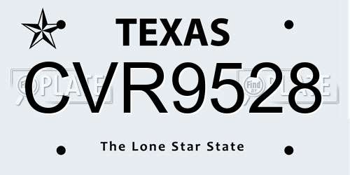 CVR9528 Texas License Plate