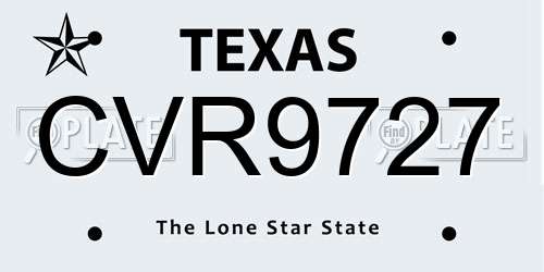 CVR9727 Texas License Plate