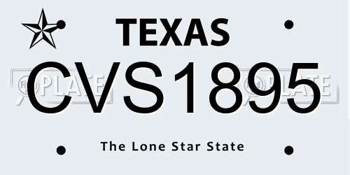 CVS1895 Texas License Plate