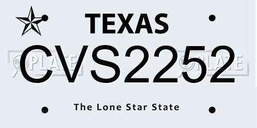 CVS2252 Texas License Plate