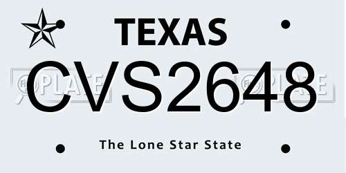 CVS2648 Texas License Plate