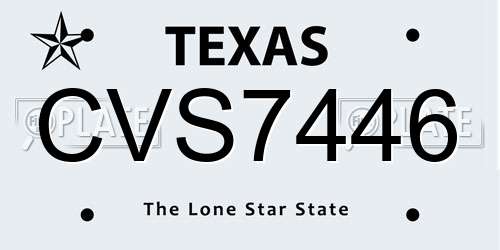 CVS7446 Texas License Plate