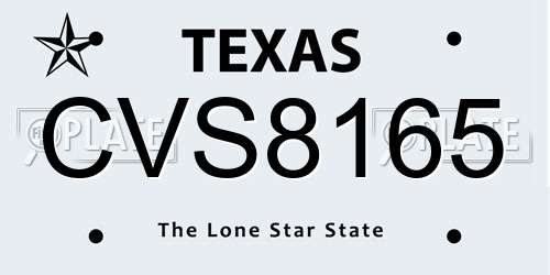 CVS8165 Texas License Plate