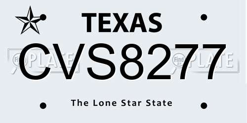 CVS8277 Texas License Plate
