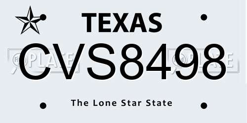CVS8498 Texas License Plate