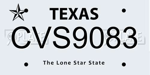 CVS9083 Texas License Plate