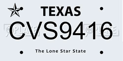 CVS9416 Texas License Plate
