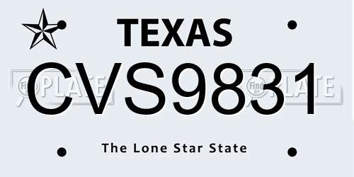 CVS9831 Texas License Plate