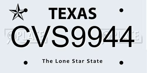 CVS9944 Texas License Plate
