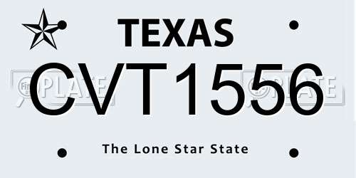 CVT1556 Texas License Plate