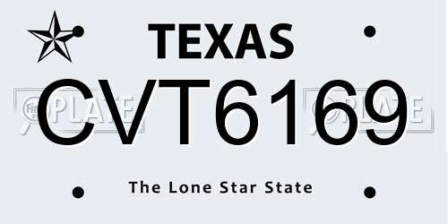 CVT6169 Texas License Plate