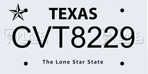CVT8229 Texas License Plate