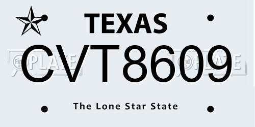 CVT8609 Texas License Plate