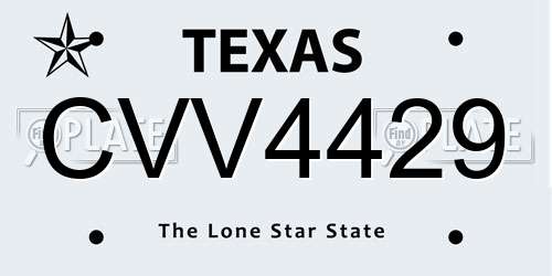 CVV4429 Texas License Plate