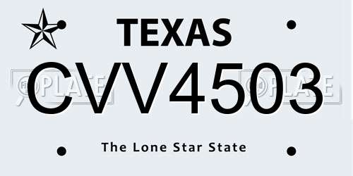 CVV4503 Texas License Plate