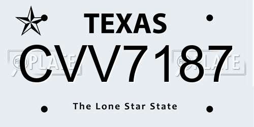 CVV7187 Texas License Plate
