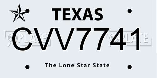 CVV7741 Texas License Plate
