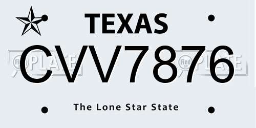 CVV7876 Texas License Plate
