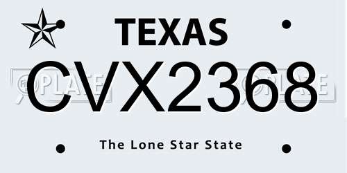 CVX2368 Texas License Plate