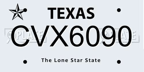 CVX6090 Texas License Plate