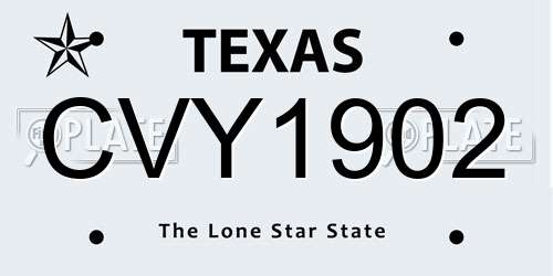CVY1902 Texas License Plate