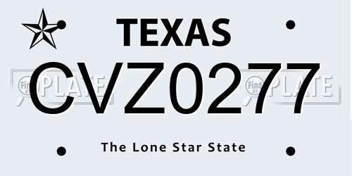 CVZ0277 Texas License Plate