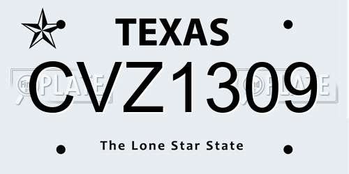 CVZ1309 Texas License Plate