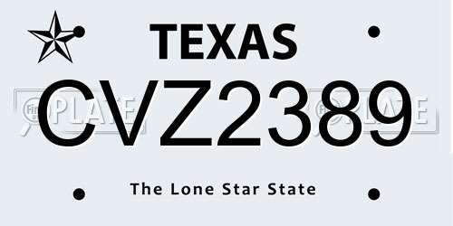 CVZ2389 Texas License Plate