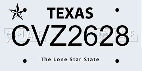 CVZ2628 Texas License Plate