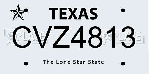 CVZ4813 Texas License Plate