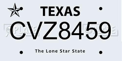 CVZ8459 Texas License Plate