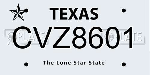 CVZ8601 Texas License Plate