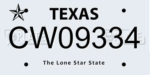 CW09334 Texas License Plate