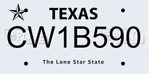 CW1B590 Texas License Plate