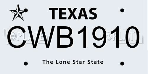 CWB1910 Texas License Plate