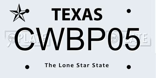 CWBP05 Texas License Plate